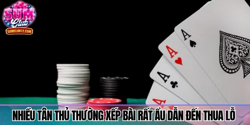 Nhiều tân thủ thường xếp bài rất ẩu dẫn đến thua lỗ